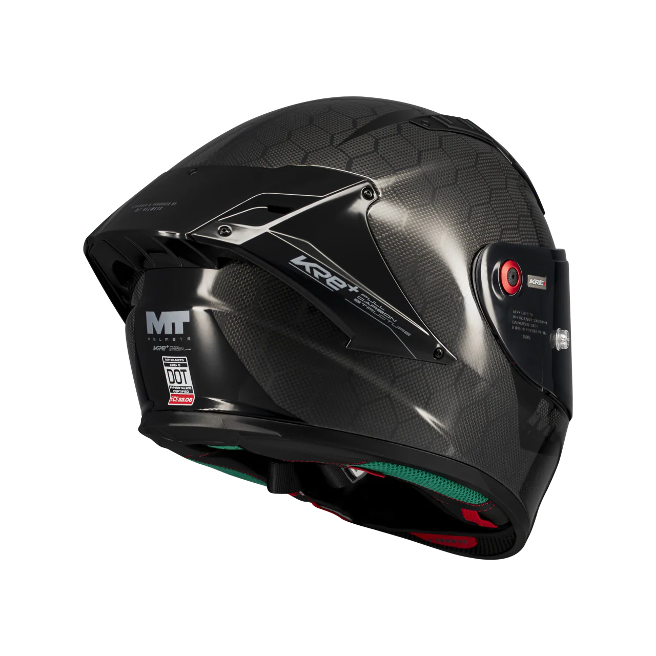 MT-Helmets KRE+ S Casco Pure Carbon Glossy A1 Glow Completo 