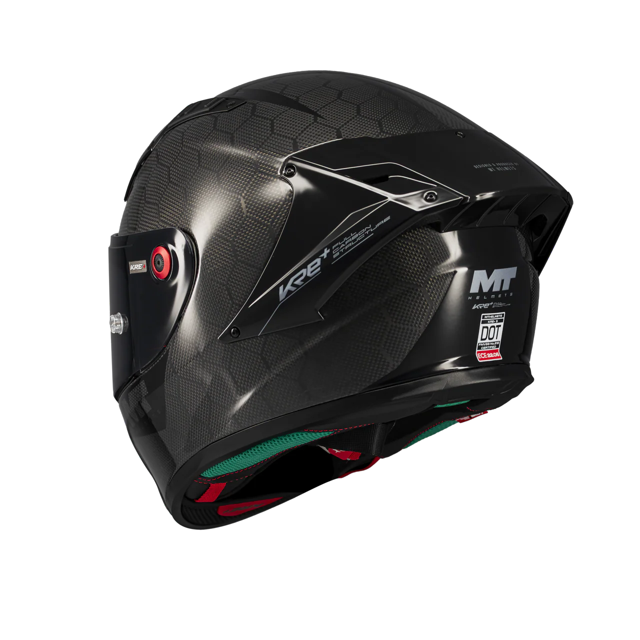 MT-Helmets KRE+ S Casco Pure Carbon Glossy A1 Glow Completo 