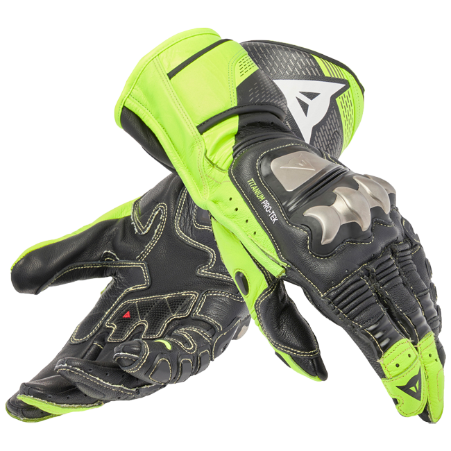 Dainese Full Metal 7 Racing Guanti in Pelle per Moto | Uomo | Giallo Neon/Nero 