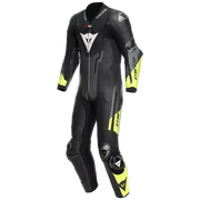 DAINESE MISANO 3 D-AIR® in pelle monopezzo Combinazione per airbag Perforata Airbag Suit | Uomini | Giallo nero/neon