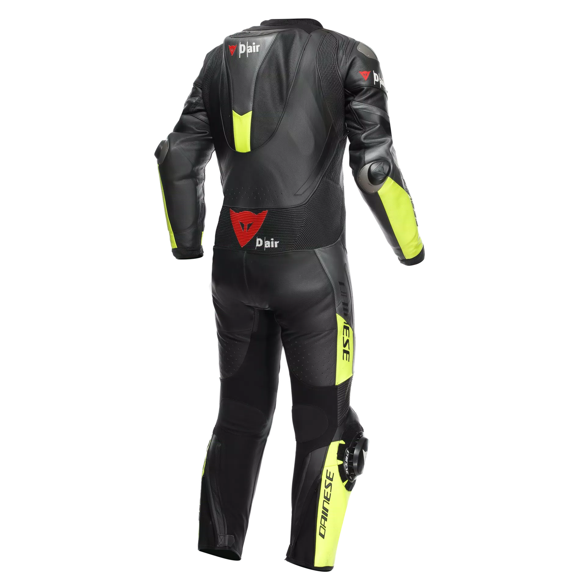 DAINESE MISANO 3 D-AIR® in pelle monopezzo Combinazione per airbag Perforata Airbag Suit | Uomini | Giallo nero/neon