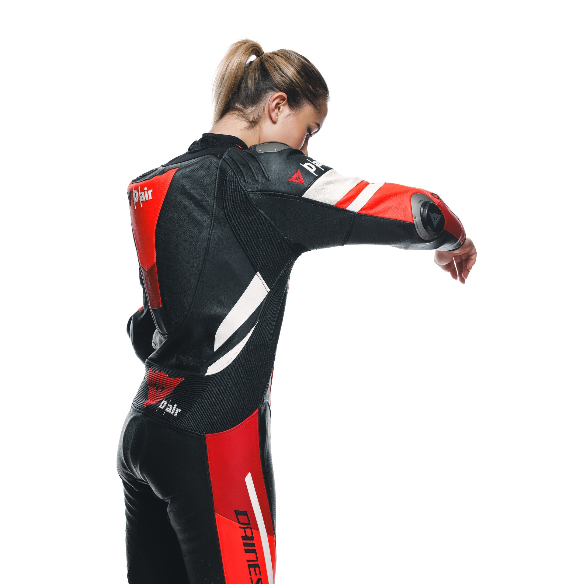 Dainese Misano 3 Lady D-AIR® in pelle monopezzo per una tuta da corsa airbag | Donne | Rosso