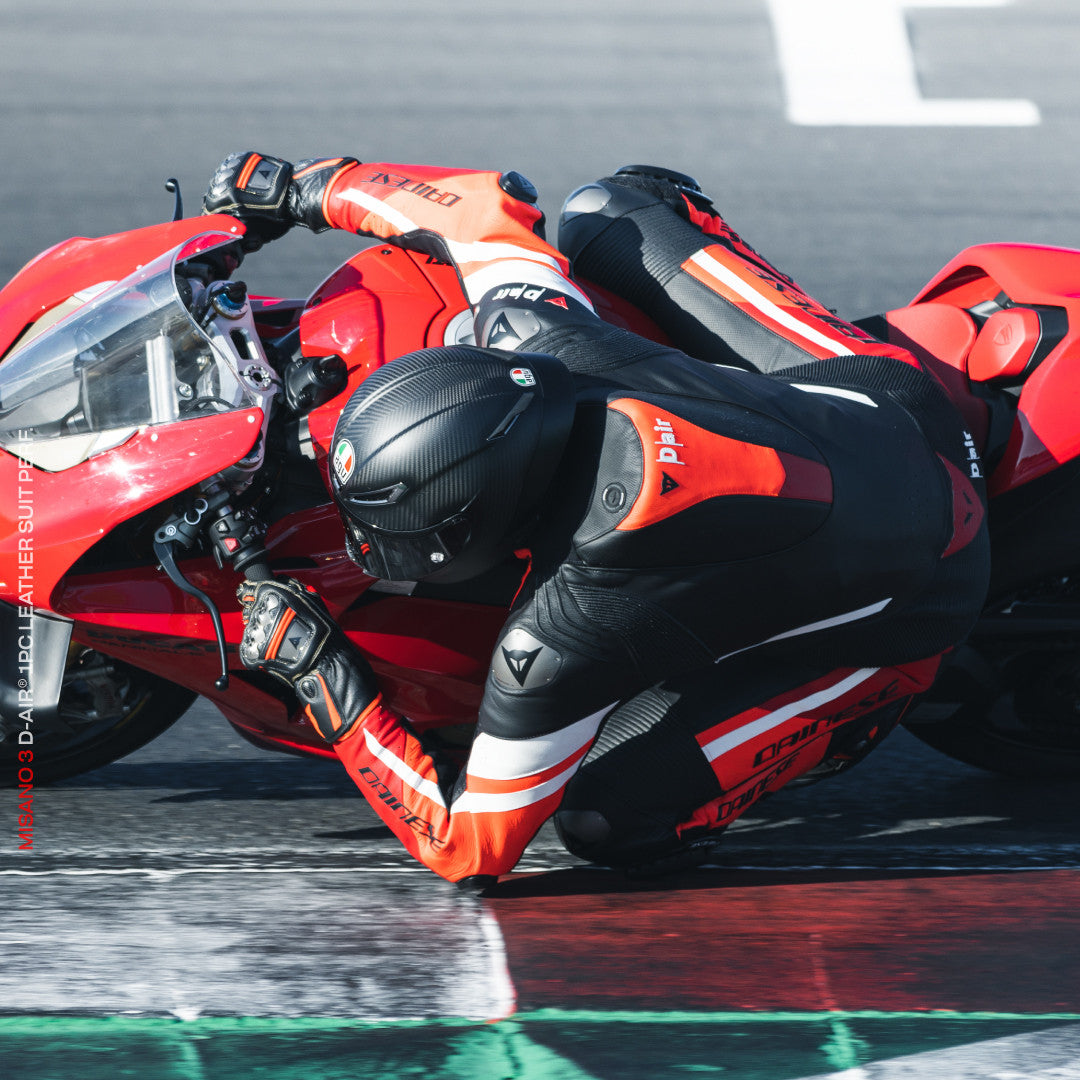 DAINESE MISANO 3 D-AIR® in pelle monopezzo Combinazione per airbag Perforata Airbag Suit | Uomini | Rosso