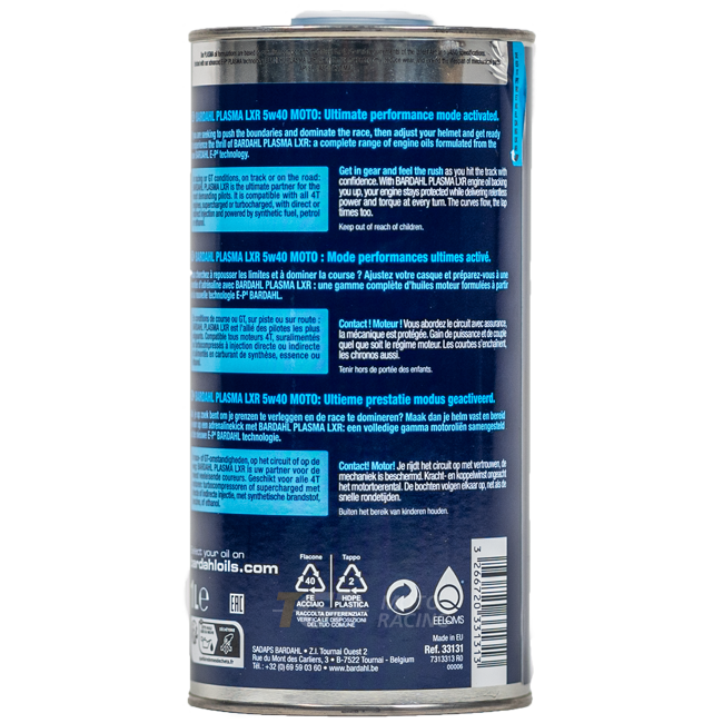 BARDAHL 5W40 Plasma LXR - 1 litro di olio premium