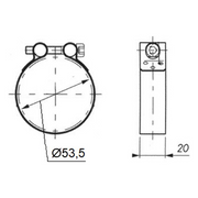 Spark Exhaust Schelle Universal Ø 53.5 mm 52 55 mm G95LA009