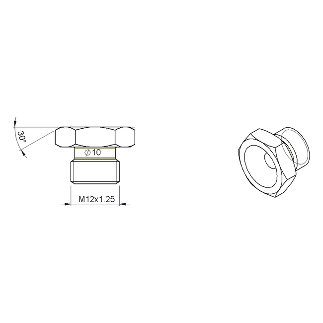 Spark Exhaust Auspuffteil Universal Lambda Sensor Plug M12 Brass TAPPO017