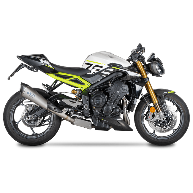 Spark Exhaust Komplettanlage Konix Evo Euro5+ Lateral Black Ceramic Triumph Street Triple 765 R/RS (23-26) GTR8826BOM
