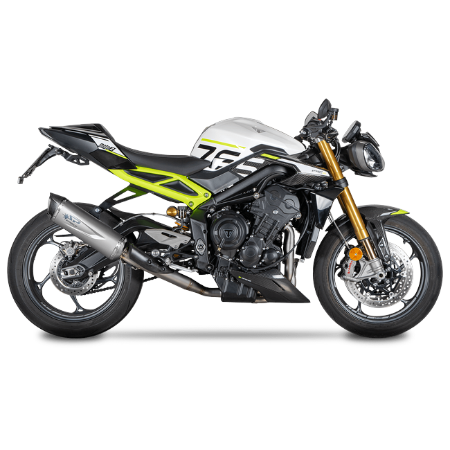 Spark Exhaust Halbkomplette Anlage Satz Force Evo 350 mm WSSP600 Replica Triumph Street Triple 765 R/RS (20-26) GTR0510T