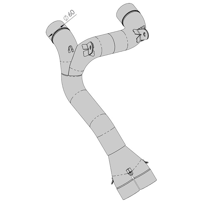 Spark Exhaust Verbindungsrohr Untersitz 2-1-2 Titanium Ducati Panigale V4/S/R (18-24) SGDU8839*01