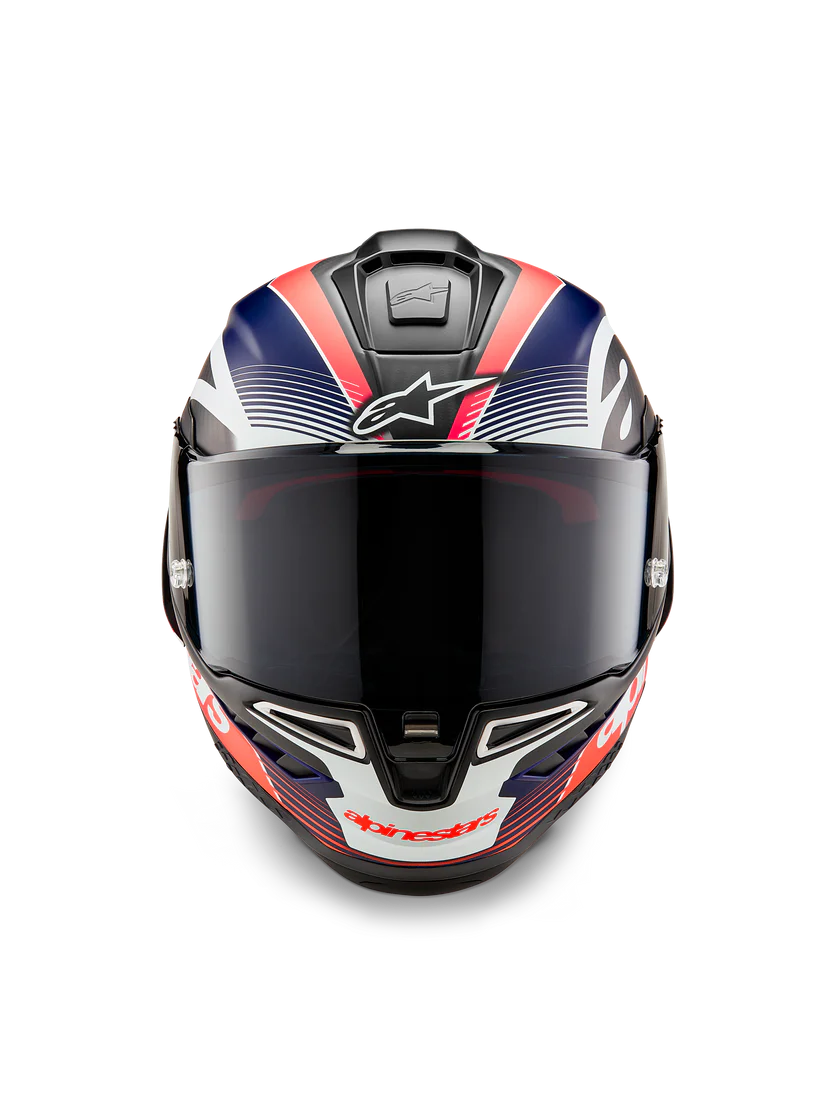 Alpinestars Supertech R10 Team Helm Carb Carbon Carb Red Fluo Dark Blue Matt 8200224-1383