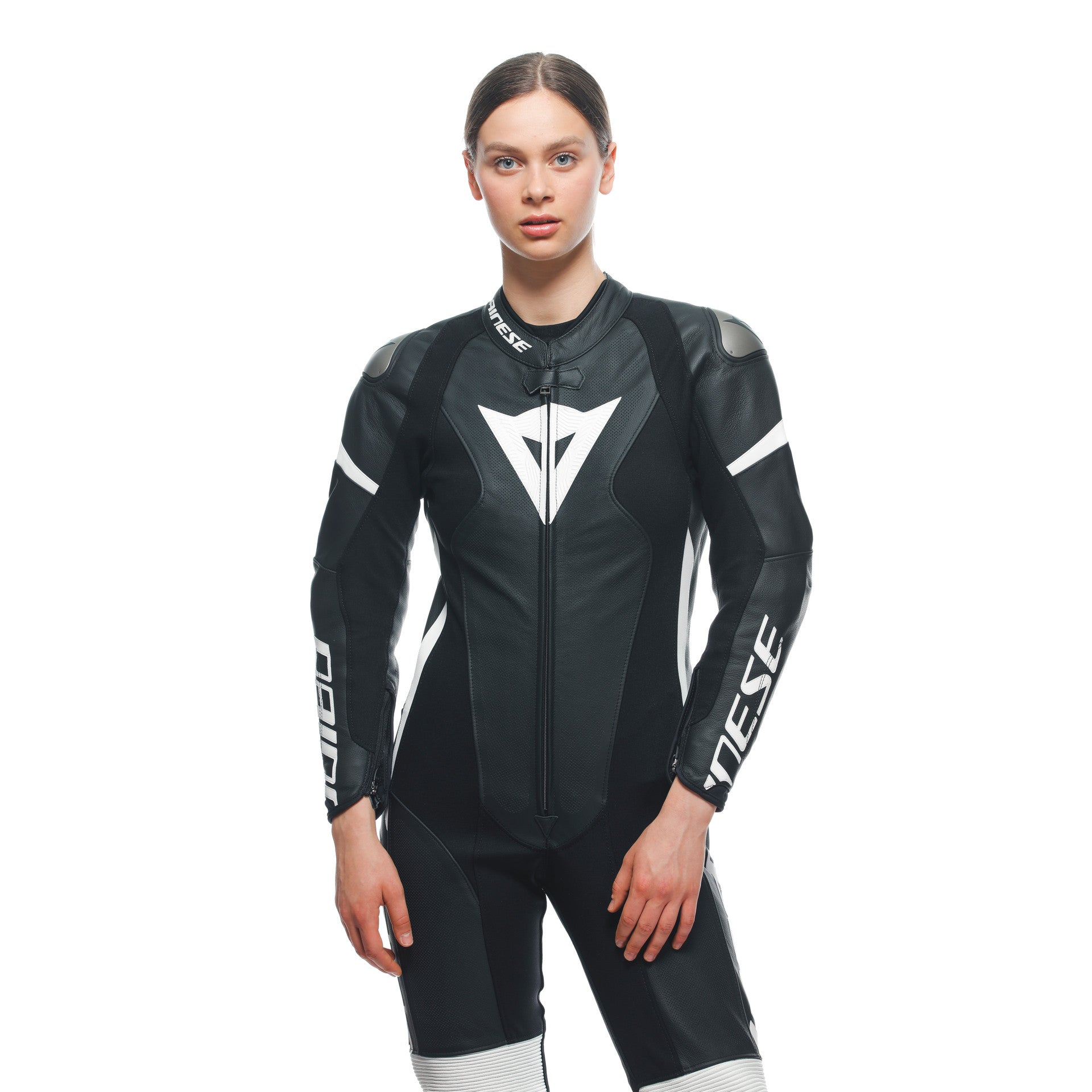 Dainese Grobnik Lady One -pecio Combinazione in pelle - tuta da corsa perforata | Donne | In bianco e nero