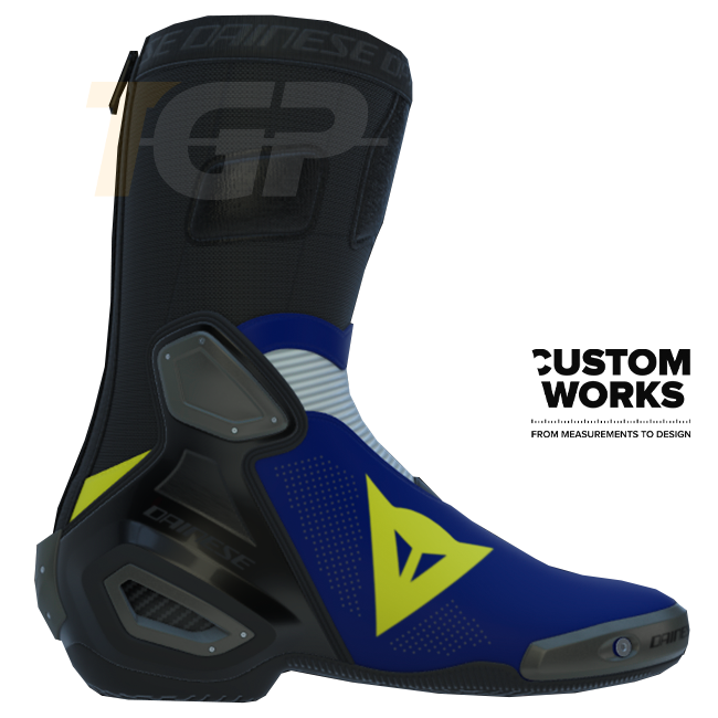 Dainese Axial 2 Air stivali racing e moto da strada | Uomo | Yamaha Blu / Bianco / Giallo Fluo | Custom Works 