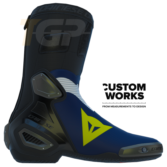Dainese Axial 2 Air stivali racing e moto da strada | Uomo | Yamaha Blu / Bianco / Giallo Fluo | Custom Works 