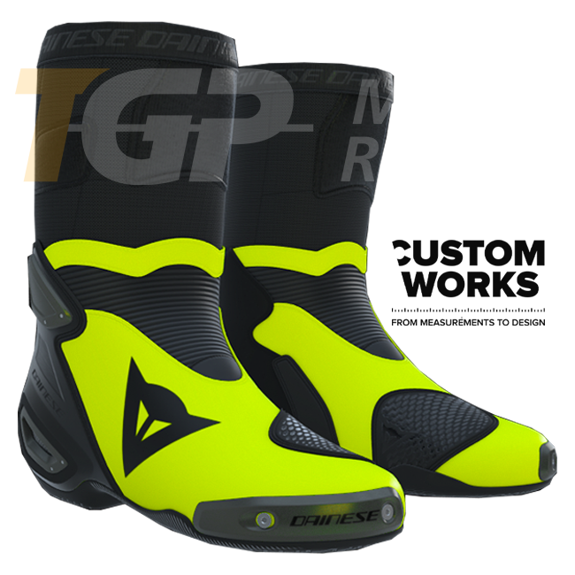 Dainese Axial 2 stivali da moto Racing e strada | Uomo | Nero / Fluogelb | Custom Works 