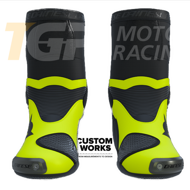 Dainese Axial 2 stivali da moto Racing e strada | Uomo | Nero / Fluogelb | Custom Works 
