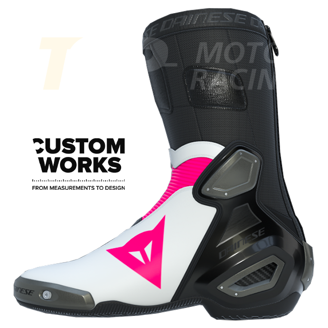 Dainese Axial 2 stivali da moto Racing e stradali | Uomo | Fuxia / Bianco | Custom Works 