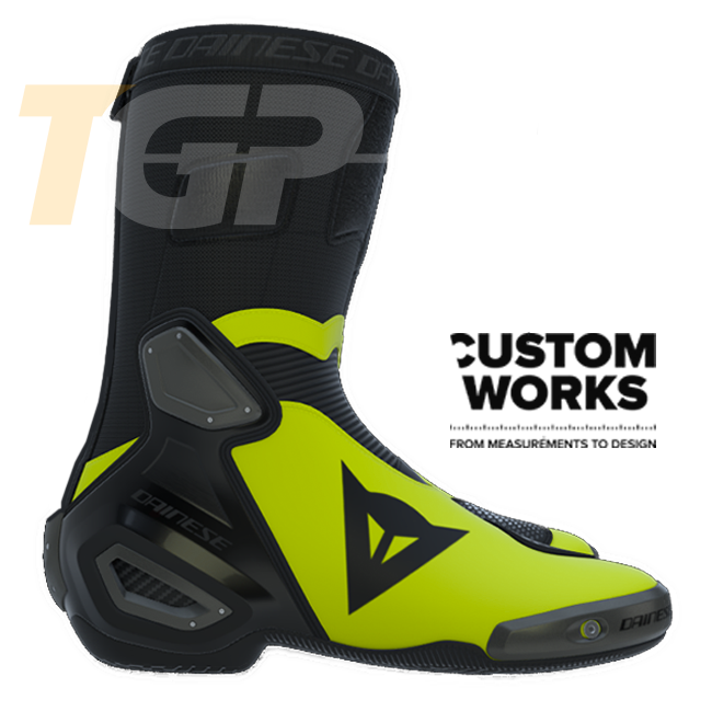 Dainese Axial 2 stivali da moto Racing e strada | Uomo | Nero / Fluogelb | Custom Works 