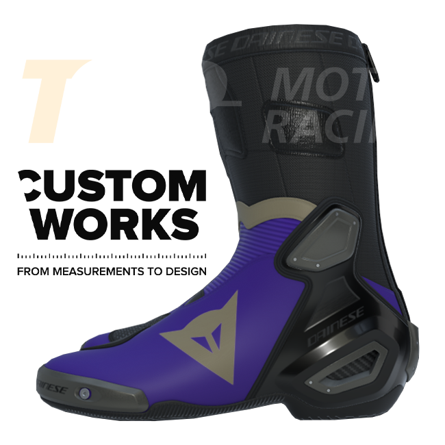Dainese Axial 2 stivali da motociclista Racing e strada | Uomo | Viola / Magnesio | Custom Works 