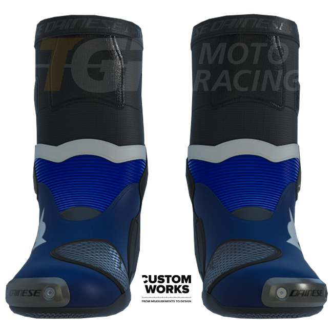 Dainese Axial 2 Racing e stivali da motociclismo stradali Prima Pramac Yamaha MotoGP Replica | Uomo | Viola / Blu Yamaha / Bianco | Custom Works 