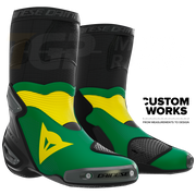 Dainese Axial 2 Air Racing e stivali da motociclista per strada | Uomo | Verde foresta / Giallo | Custom Works 