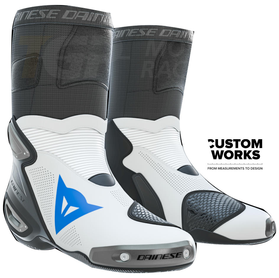 Dainese Axial 2 Air stivali da corsa e motociclistica stradale | Uomo | Bianco / Cielo | Custom Works 