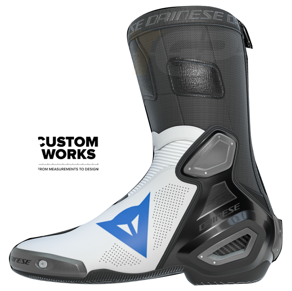 Dainese Axial 2 Air stivali da corsa e motociclistica stradale | Uomo | Bianco / Cielo | Custom Works 