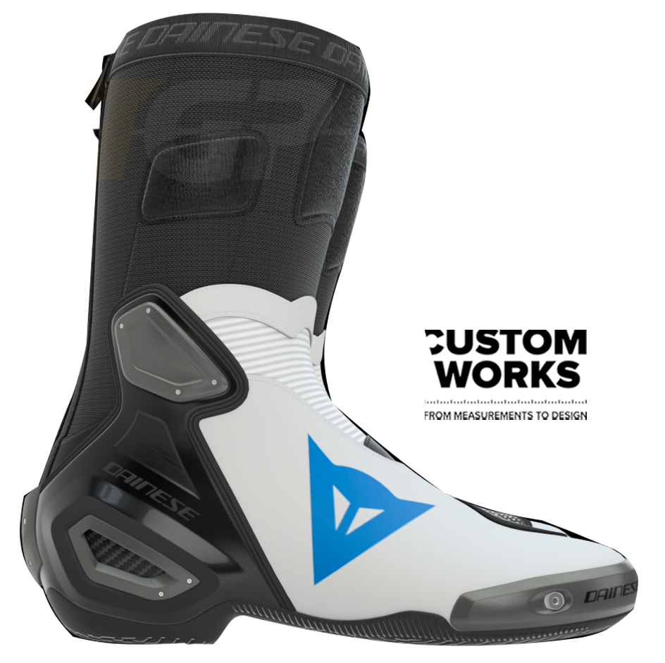 Dainese Axial 2 stivali da moto Racing e strada | Uomo | Bianco / Cielo | Custom Works 