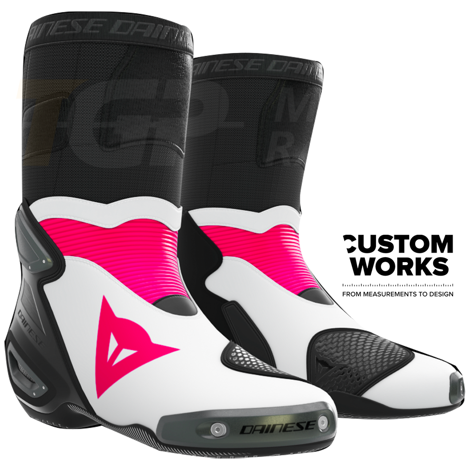 Dainese Axial 2 stivali da moto Racing e stradali | Uomo | Fuxia / Bianco | Custom Works 