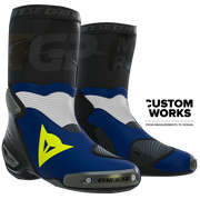 Dainese Axial 2 stivali da moto da racing e strada | Uomo | Yamaha Blu / Bianco / Giallo fluo | Custom Works 