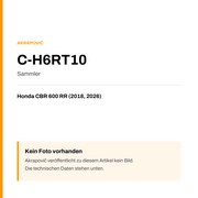 Akrapovic Sammler Honda CBR 600 RR (18-26) C-H6RT10 — Platzhalter, kein Herstellerfoto verfügbar