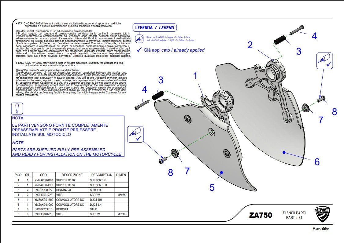 Freno di carbonio Zight Cooling GP Air Ducs EVO Pramac Racing Ducati Panigale V4/S/R (18-24)