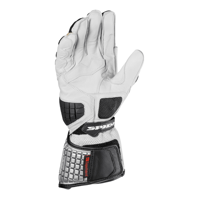Guanti da moto in pelle Spidi Carbo Kangaroo Racing | Uomo | Nero-Bianco | A216011 