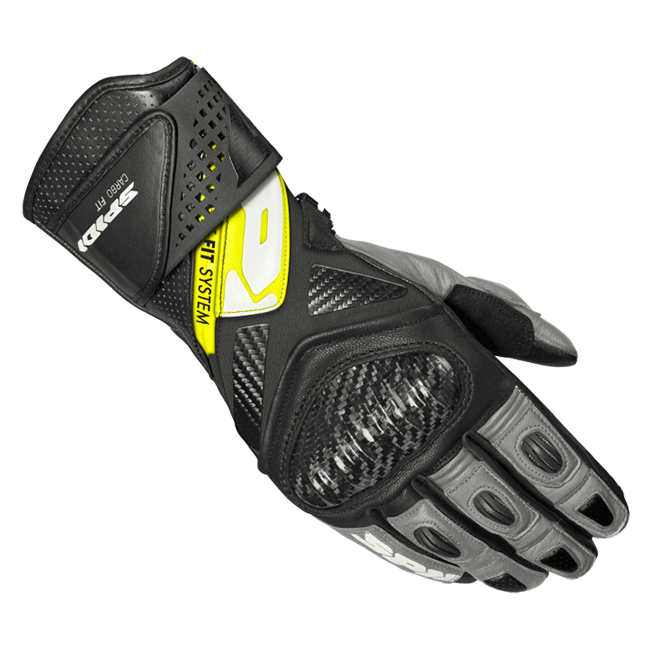 Guanti da moto in pelle Spidi Carbo Fit Racing | Uomo | Nero/Giallo fluorescente | A226394 