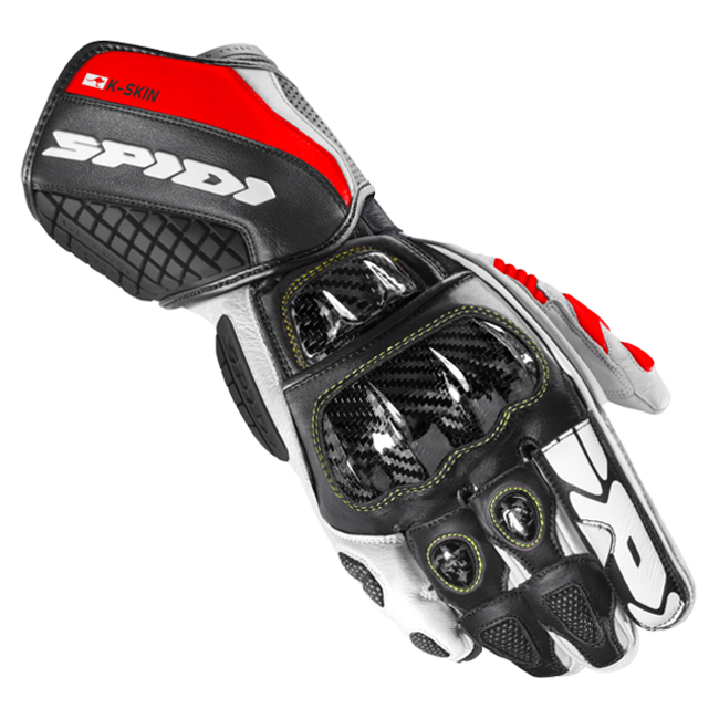 Guanti da moto in pelle Spidi Carbo Kangaroo Racing | Uomo | Nero-Rosso | A216021 
