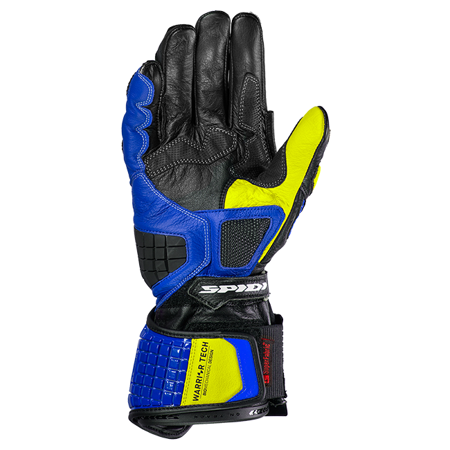 Guanti da moto in pelle Spidi Carbo Track Evo Racing | Uomo | Blu/Giallo | A203477 