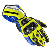 Guanti da moto in pelle Spidi Carbo Track Evo Racing | Uomo | Blu/Giallo | A203477 