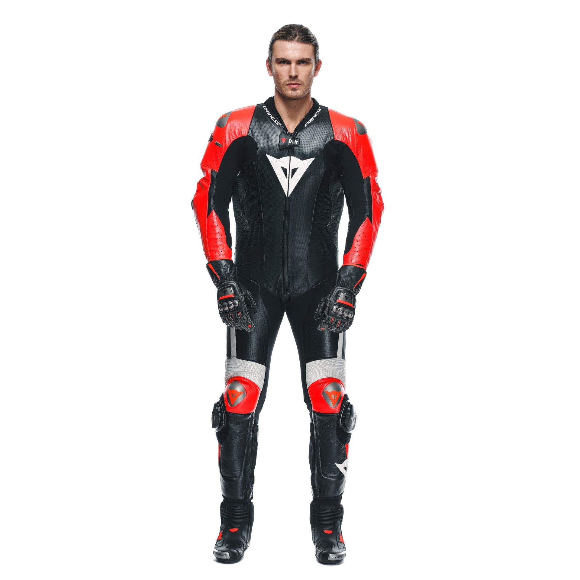 Mugello 3 D-AIR® Dainese Combinazione in pelle monopezzo. Uomini | Nero/rosso