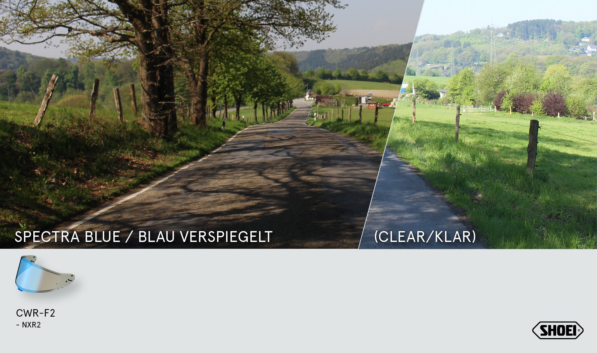 Shoei Visier X-Sppr Pro (CWR-F2PN) Blu specchio