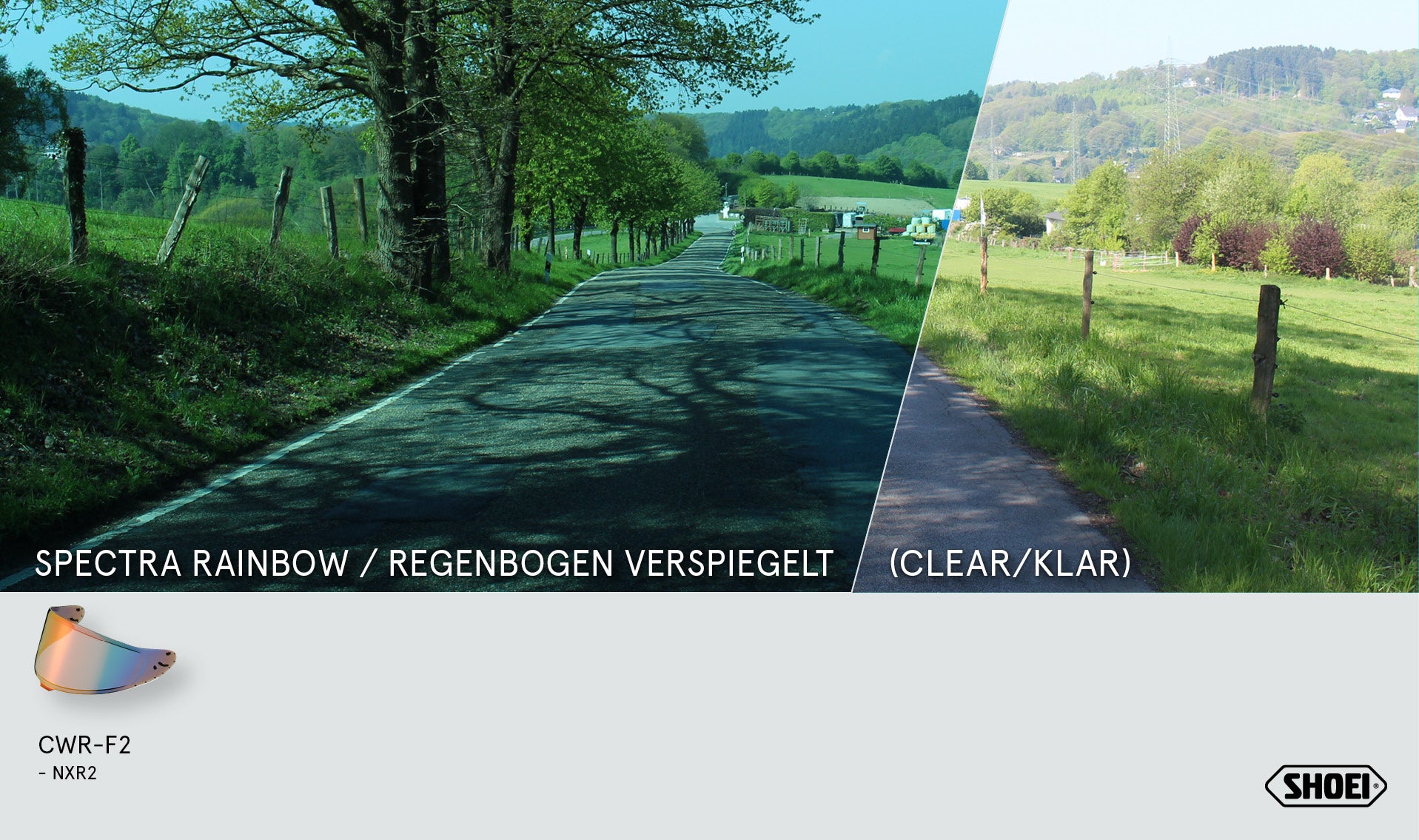 Shoei Visier X-Sppr Pro (CWR-F2PN) Rainbow Mirror