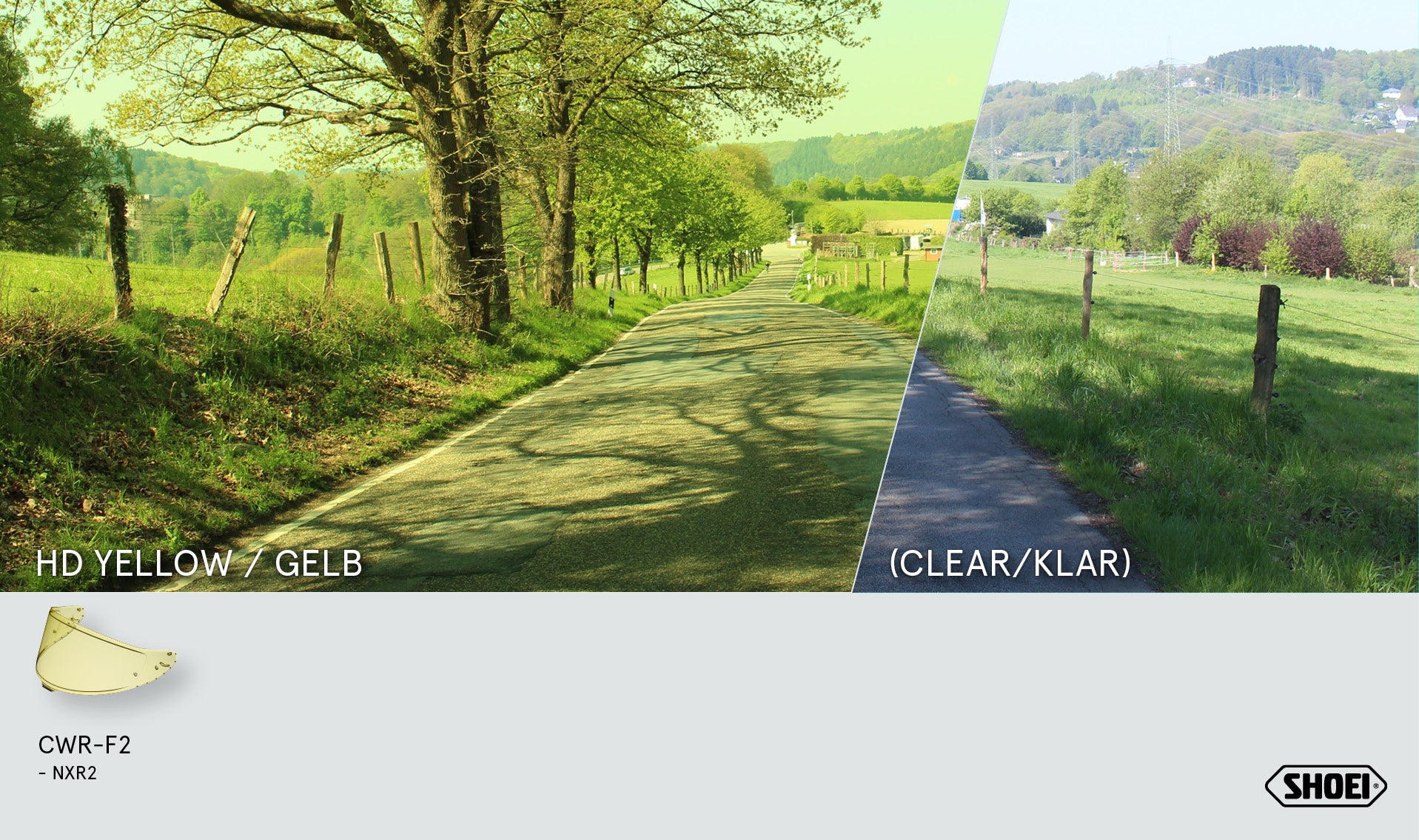 Shoei Visier X-Sppr Pro (CWR-F2PN) ad alta definizione giallo