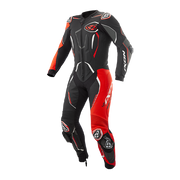 IXON Demonio Tuta intera Tuta in pelle – Tuta da corsa perforata | Uomo | Rosso/Nero/Bianco 