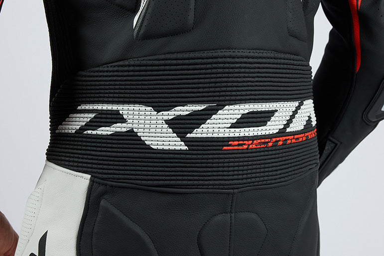 IXON Demonio Tuta intera Tuta in pelle – Tuta da corsa perforata | Uomo | Rosso/Nero/Bianco 