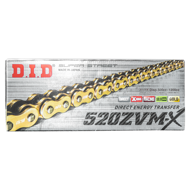 D.I.D 520ZVM-X X-Ring catena 520 G&G aperta con chiusura a rivetto - 100 a 132 maglie 