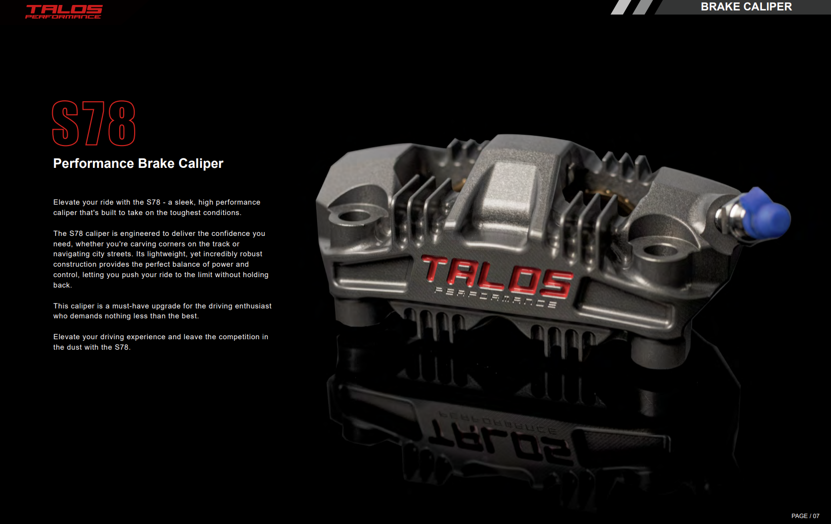 Talos S78 SBK Racing Monoblock P4 34/34 100mm pinza freno anteriore sinistra | X78.100.HD.L 