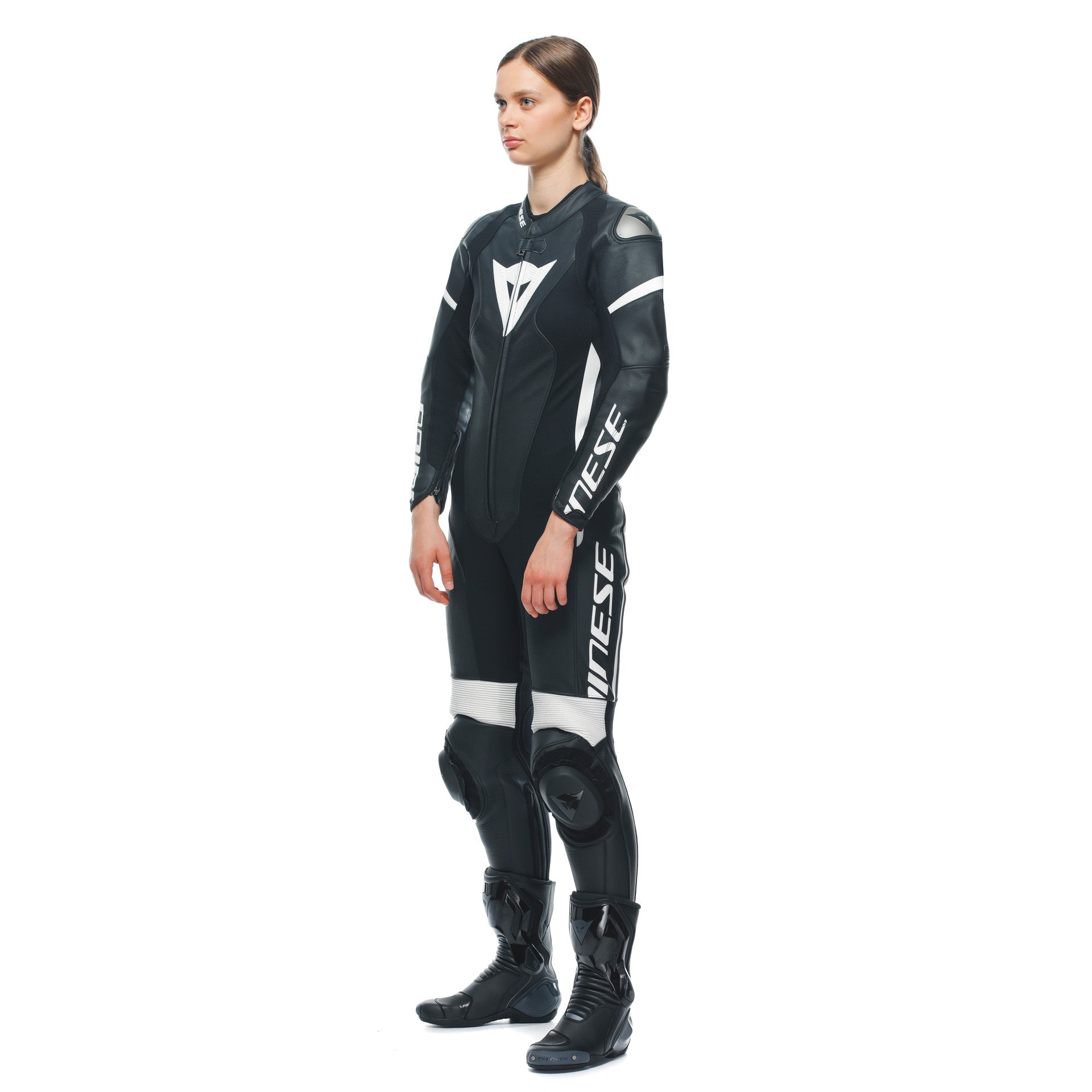 Dainese Grobnik Lady One -pecio Combinazione in pelle - tuta da corsa perforata | Donne | In bianco e nero