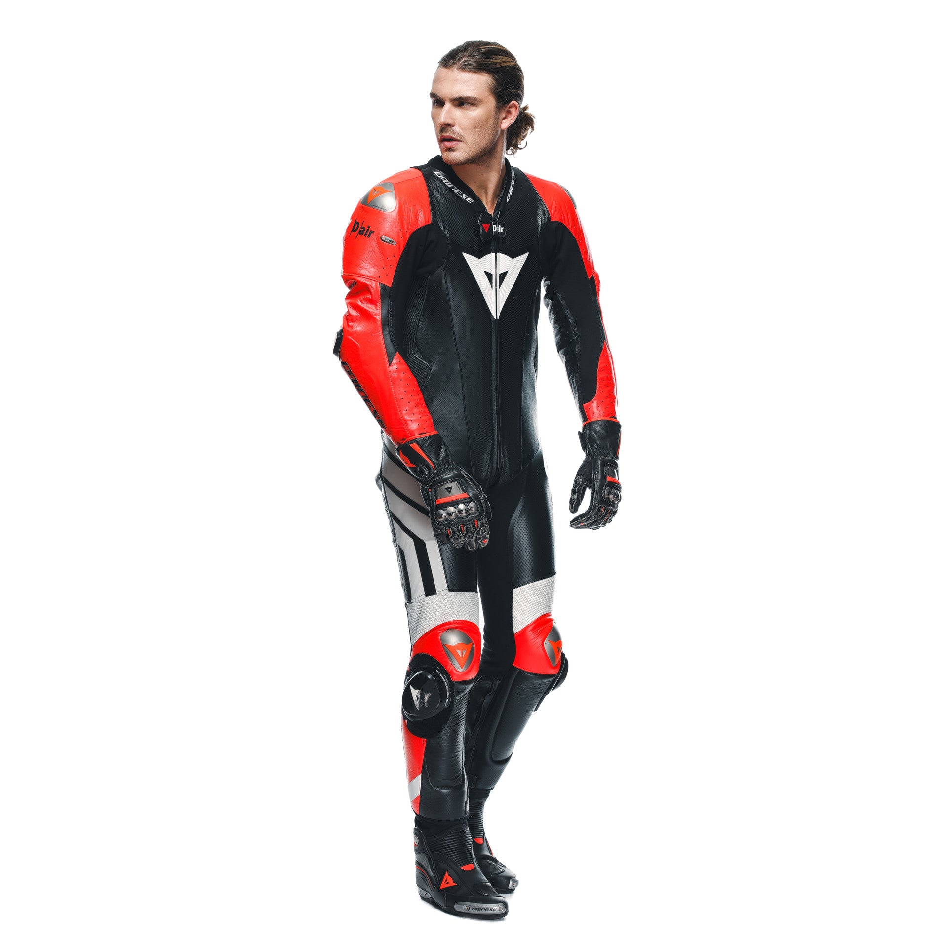 Mugello 3 D-AIR® Dainese Combinazione in pelle monopezzo. Uomini | Nero/rosso
