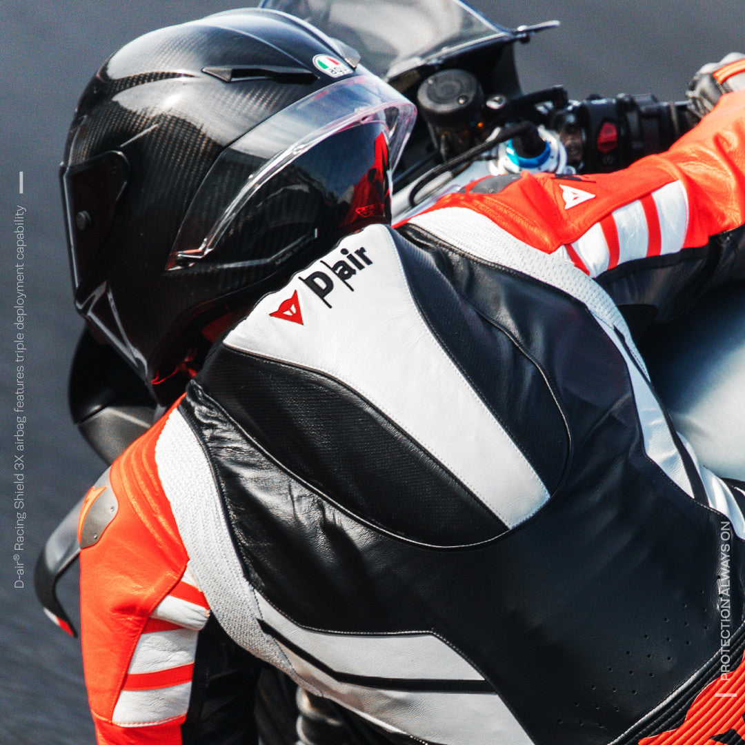 Mugello 3 D-AIR® Dainese Combinazione in pelle monopezzo. Uomini | Nero/rosso