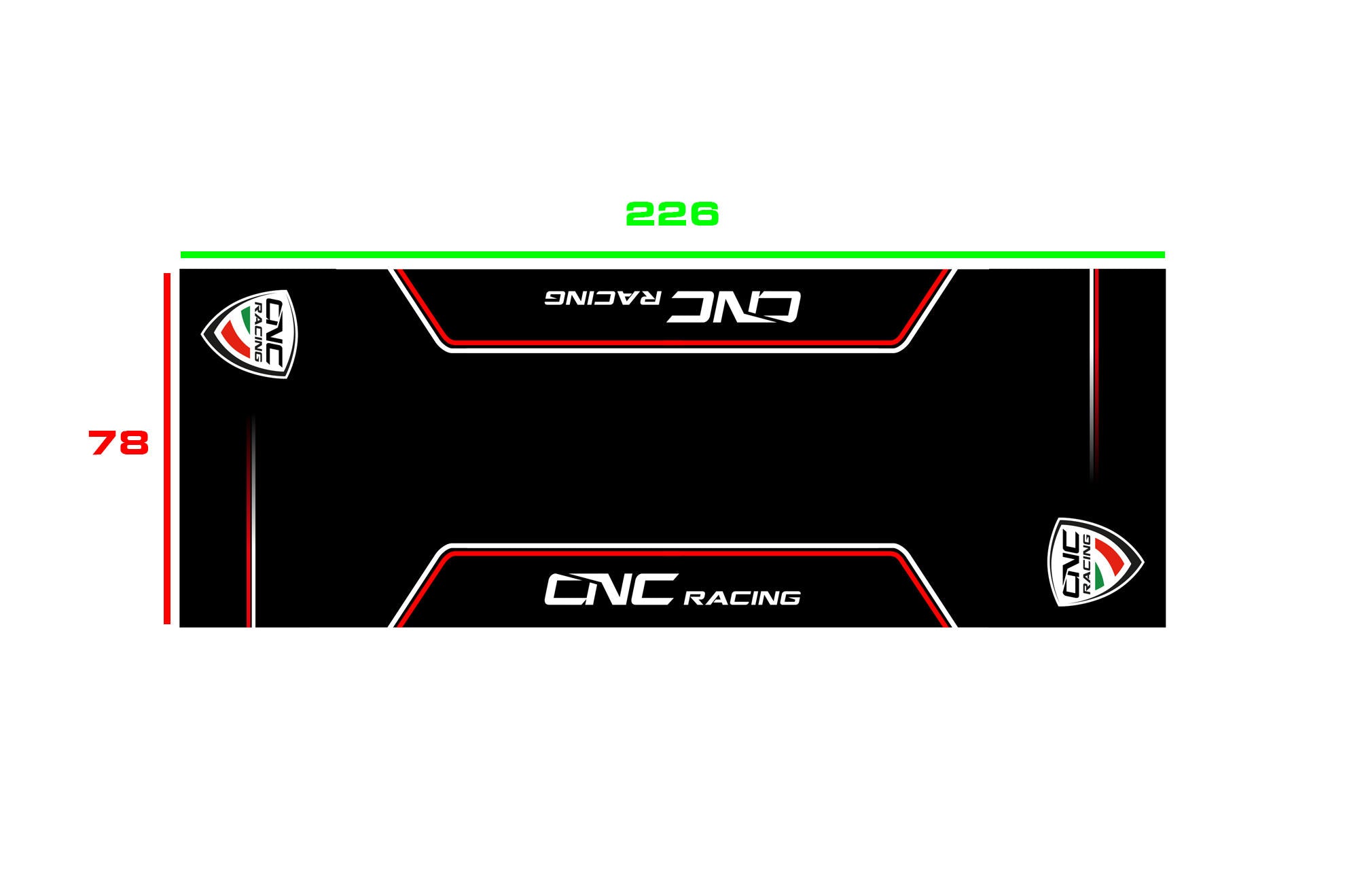 Tappeto per box e garage moto 226 x 80 cm CNC Racing GA016B 