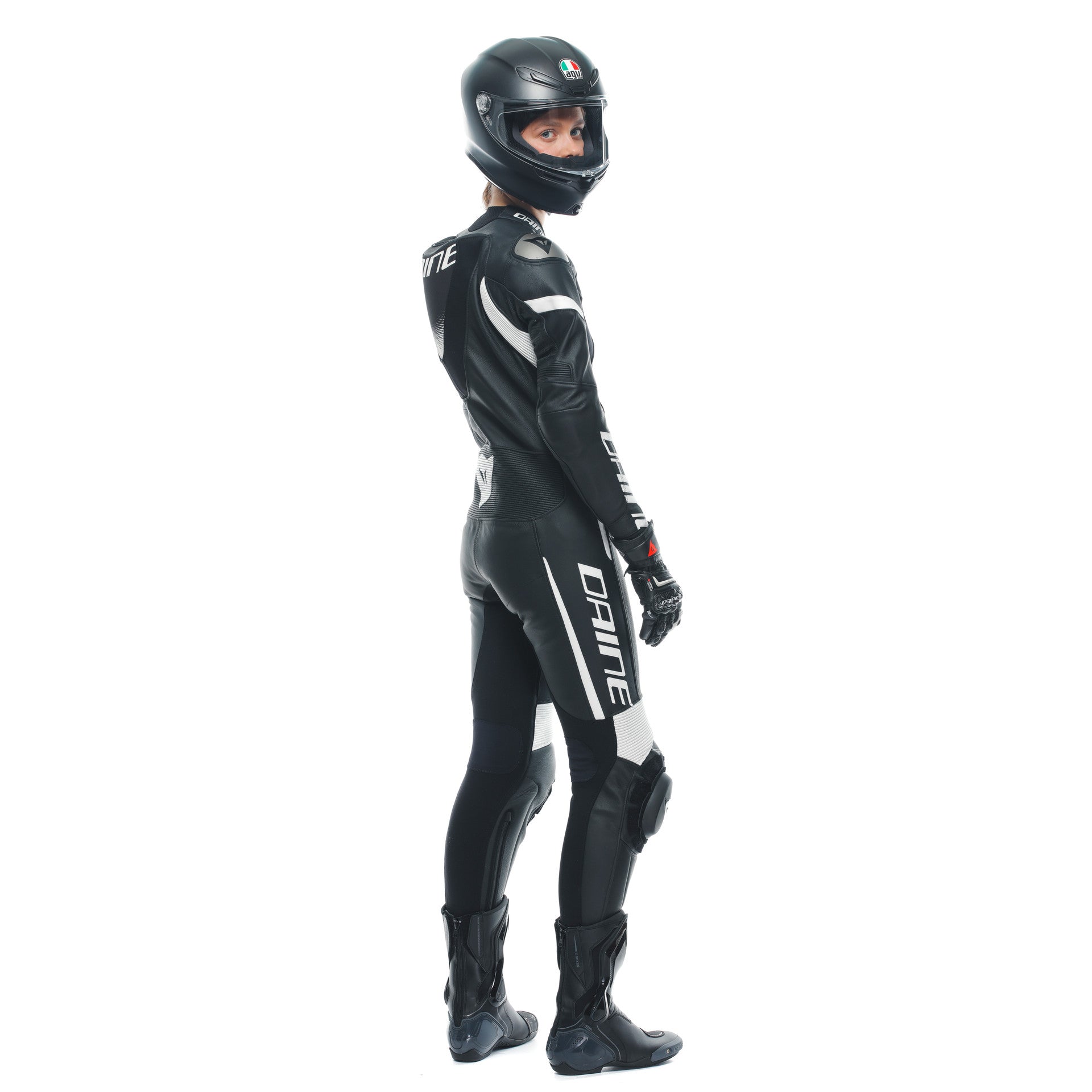 Dainese Grobnik Lady One -pecio Combinazione in pelle - tuta da corsa perforata | Donne | In bianco e nero