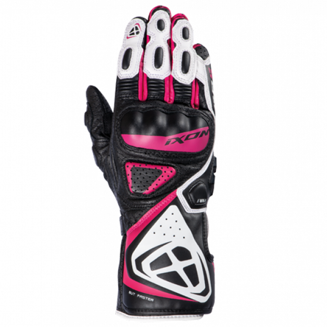 IXON GP5 Air L guanti in pelle da moto | Donna | Rosa/Bianco/Nero 